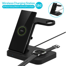 Load image into Gallery viewer, Latest OUKKE Wireless Charger, True 5 in 1 for Apple iPhone/iWatch/Samsung's watch/Airpods, Qi-Certified Charging Station for iPhone 12/11/Pro/Max/XS/Max/XR/XS/X, iWatch 6/SE/5/4/3/2, Airpods Pro/2/1