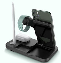 Load image into Gallery viewer, Foldabel QI-EU Wireless Charger, 4 in 1 Qi-Certified Fast Charging Station Compatible Apple Watch Airpods Pro iPhone 12/11/11pro/X/XS/XR/Xs Max/8/8 Plus, Wireless Charging Stand Compatible Samsung Galaxy S20